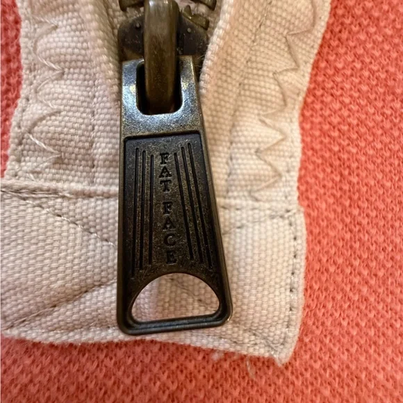 Fat Face The Airlie 1/4 Zip Sweatshirt Coral Pink Colorblock Size 8 - Picture 9 of 15